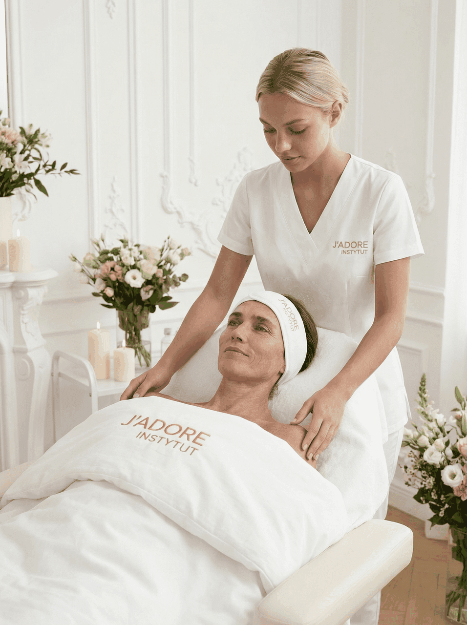 Relaks po zabiegu ClearLift — specjalistka J'ADORE z klientką